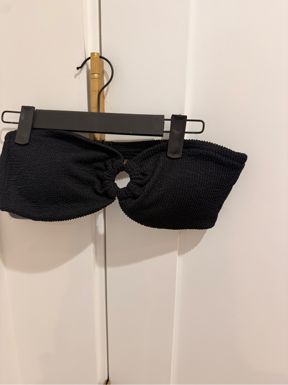 J. Crew Black Textured Bandeau Bikini Top